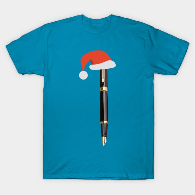 Pen wearing Santa cap! | Merry Christmas | Santa Claus T-Shirt by Cosmic Story Designer